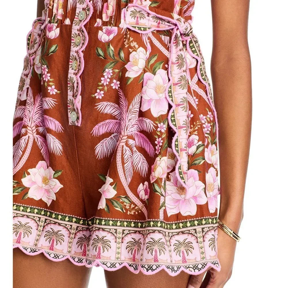 NWT Farm Rio Palm Dream Pleated Romper Palm Dream Women Size S - Picture 9 of 15